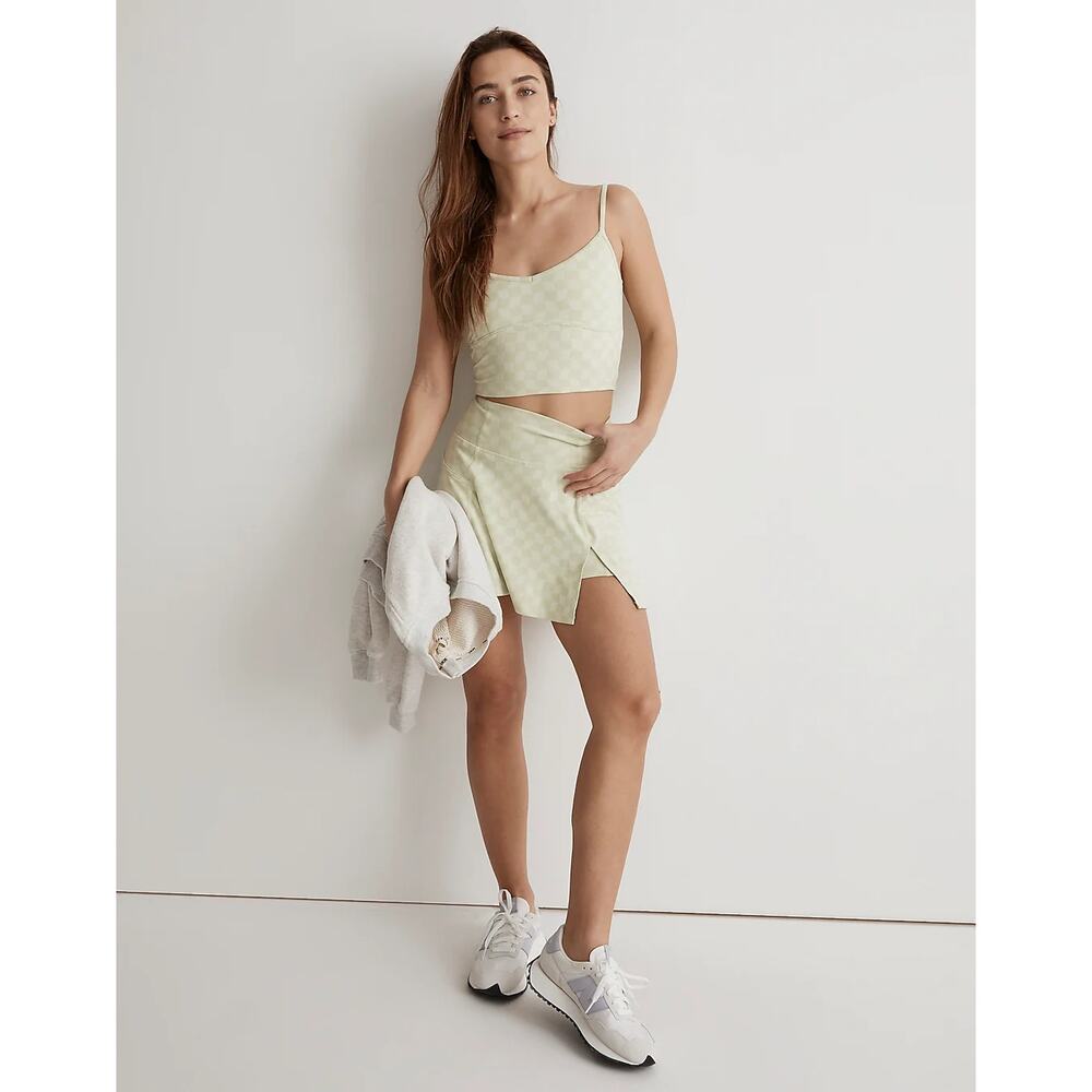 Madewell Women's Size XXS NEW Faded Sea Grass Flex Bra in Checkerboard NWT $49